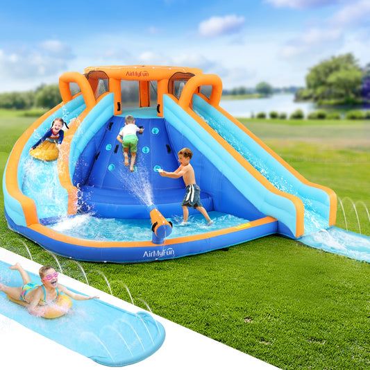 AirMyFun Kids Inflatable Pool Water Double Slide Park Jumping Castle