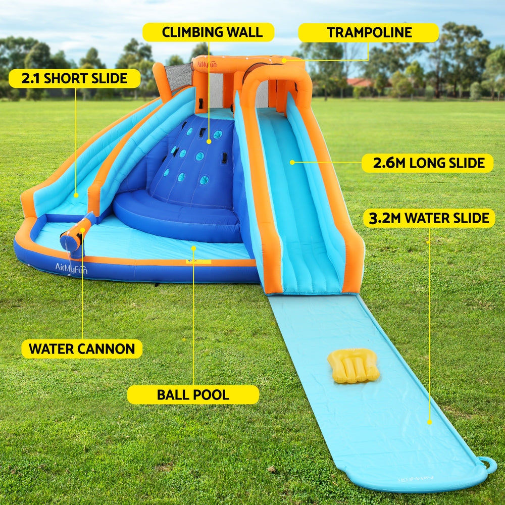 AirMyFun Kids Inflatable Pool Water Double Slide Park Jumping Castle