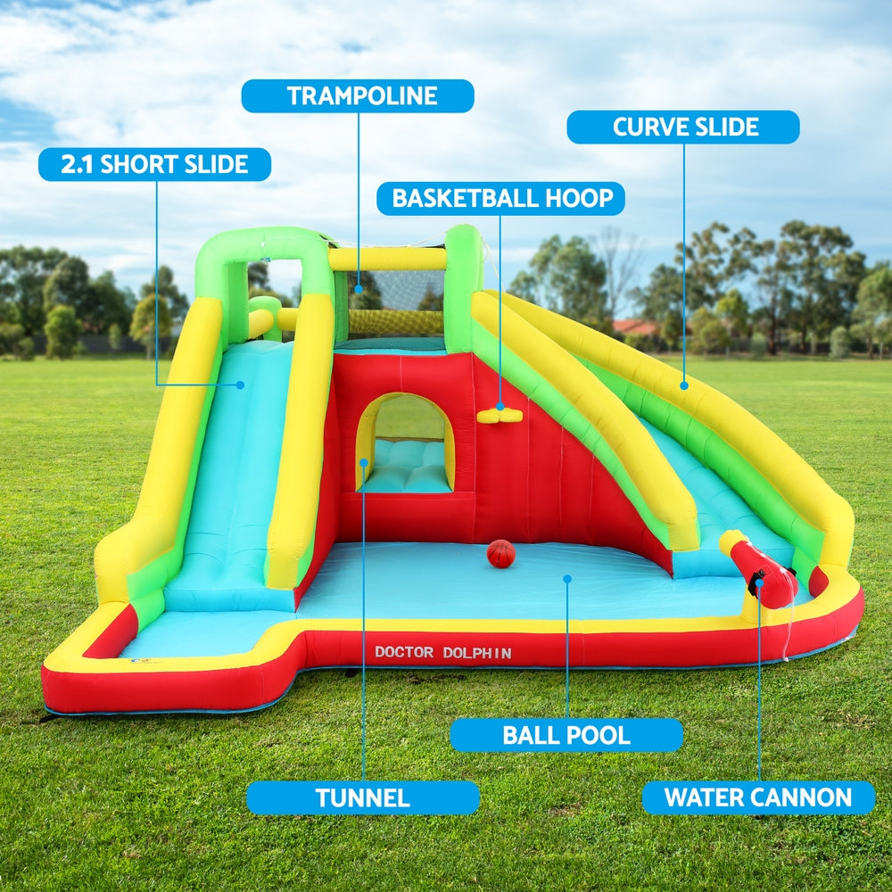 Doctor Dolphin Kids Inflatable Pool Water Slide Park Jumping Castle
