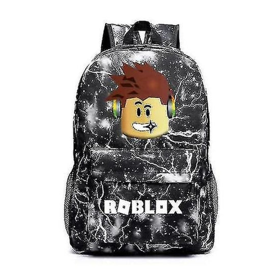 New Roblox Backpack Children School Bag Student Book Bag Travel Bag Gift Black Lightning none_max