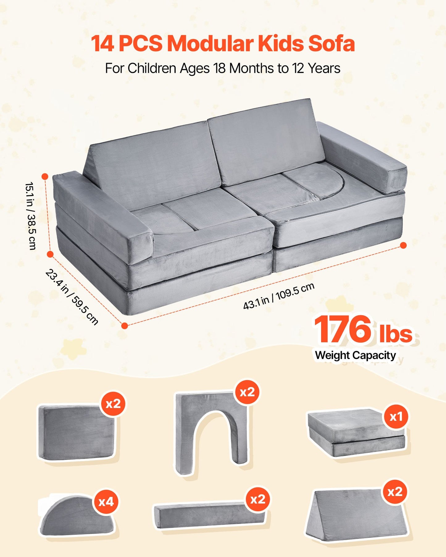 Modular Kids Play Couch