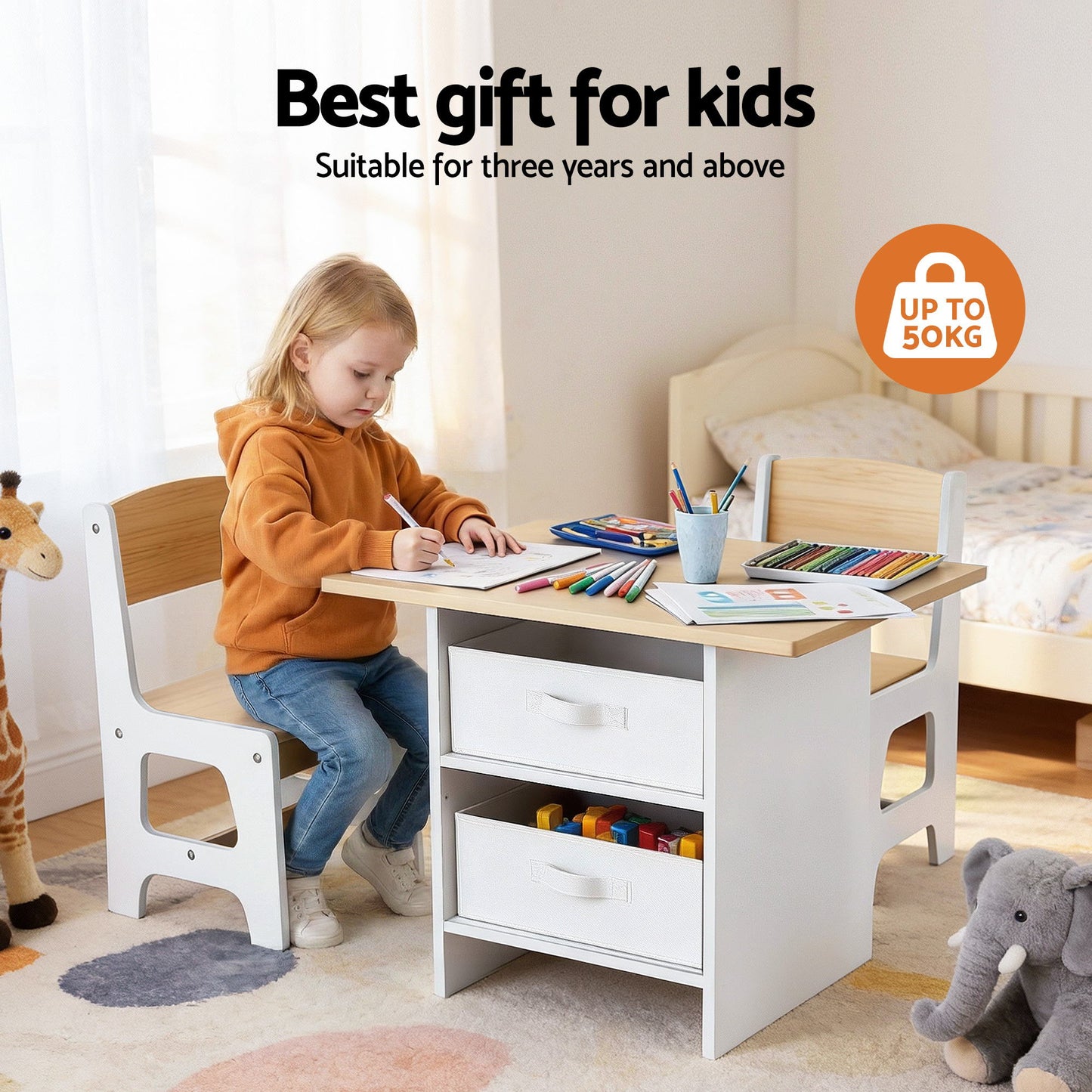 Keezi Kids Activity Table Chairs Set