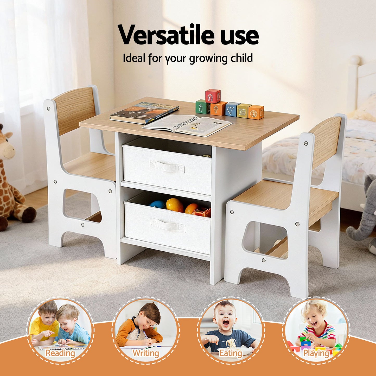 Keezi Kids Activity Table Chairs Set