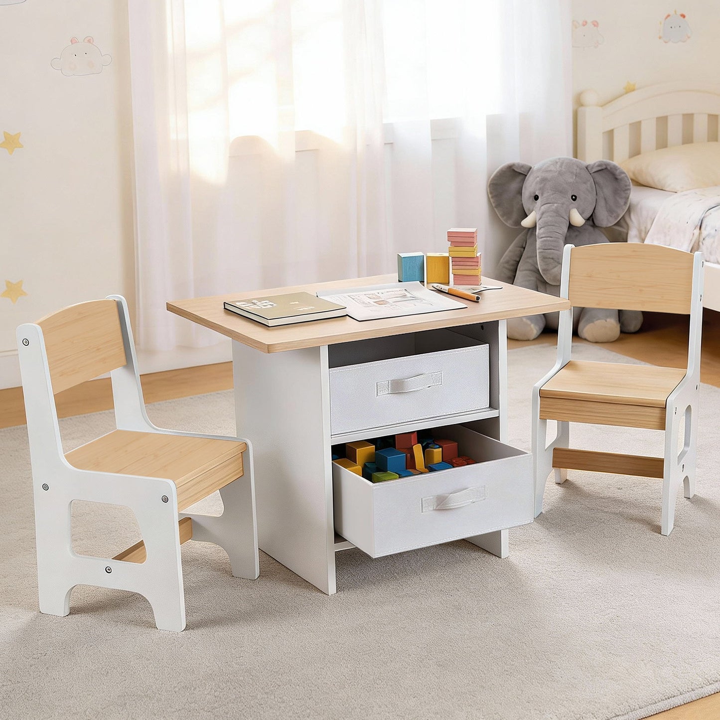 Keezi Kids Activity Table Chairs Set